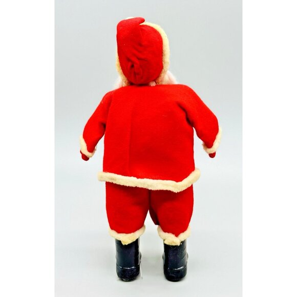 Vintage Rubber Faced Santa Claus Plush Stuffed Toy Doll 11 inch Christmas - Picture 4 of 8